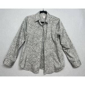 ￼Chicos No-Iron Button Down Women's Cheetah Animal Print Shirt, Top ~Size 0